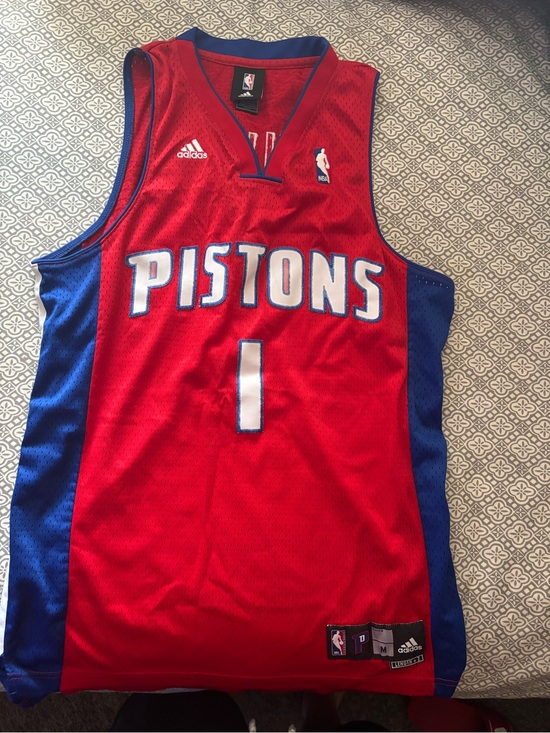 adidas Other - adidas Detroit Pistons Red and Blue Basketball Jersey